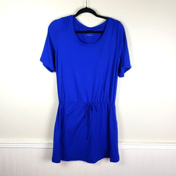 Women's Royal Blue Soft Surroundings Drawstring Short Dress Size Small - Picture 1 of 11